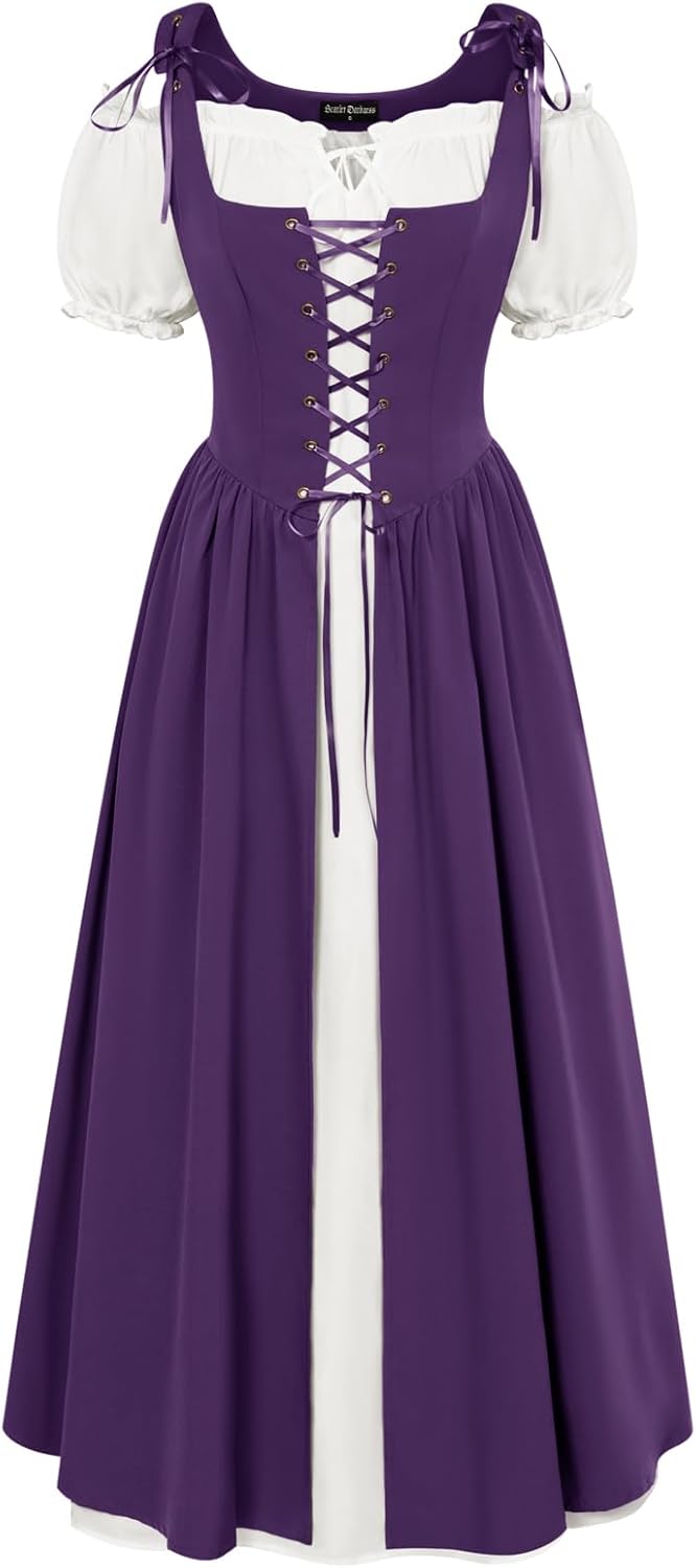 Scarlet Darkness Halloween Renaissance Costume for Women Peasant Dress