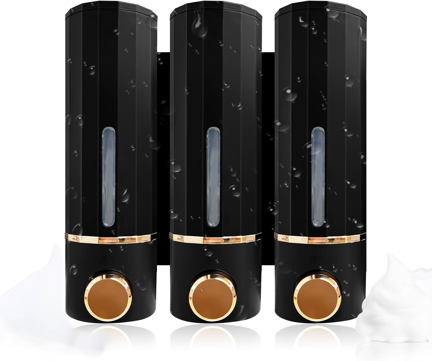 Black & Gold Shower Dispenser Set - Instant Bathroom Upgrade