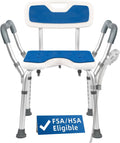 Extra Wide Shower Chair with M-Shaped Armrests - Heavy Duty 500lb