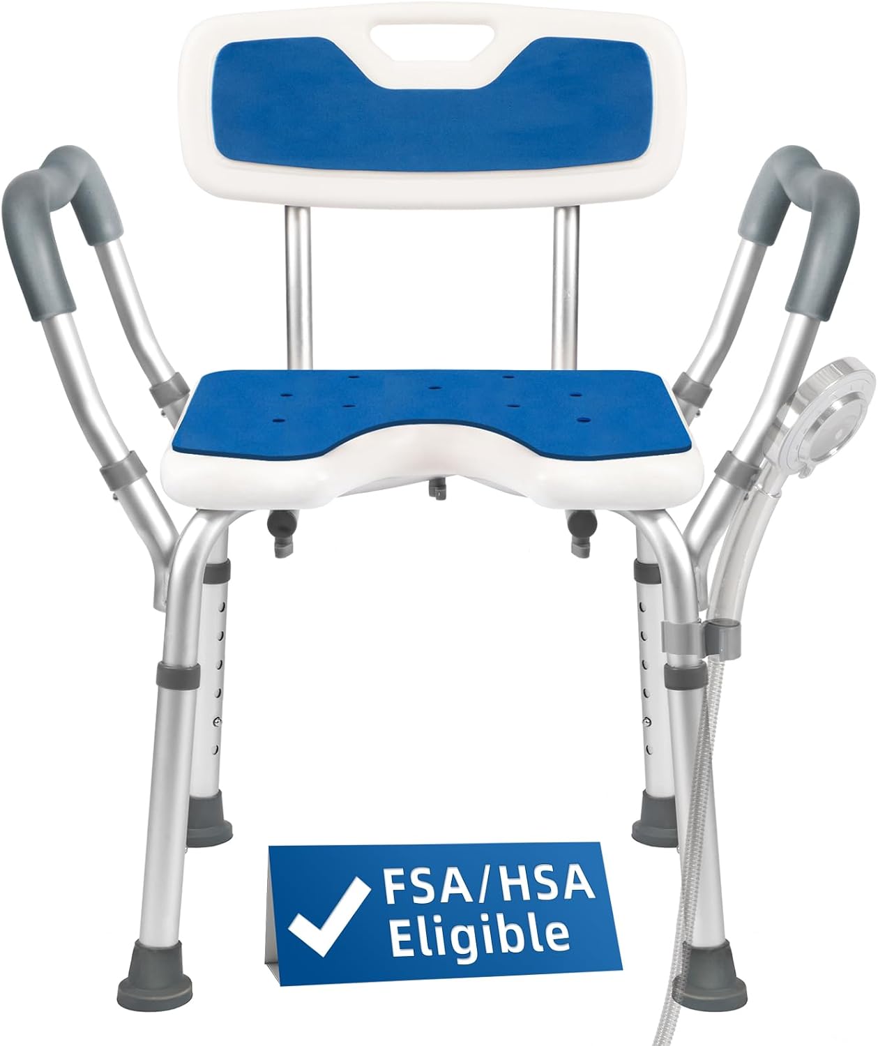 FSA/HSA Eligible Extra Wide Shower Chair with M-Shaped Armrests