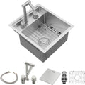 Sarlai Outdoor Sink 15x17 in Undermount Bar Sink - Compact Prep