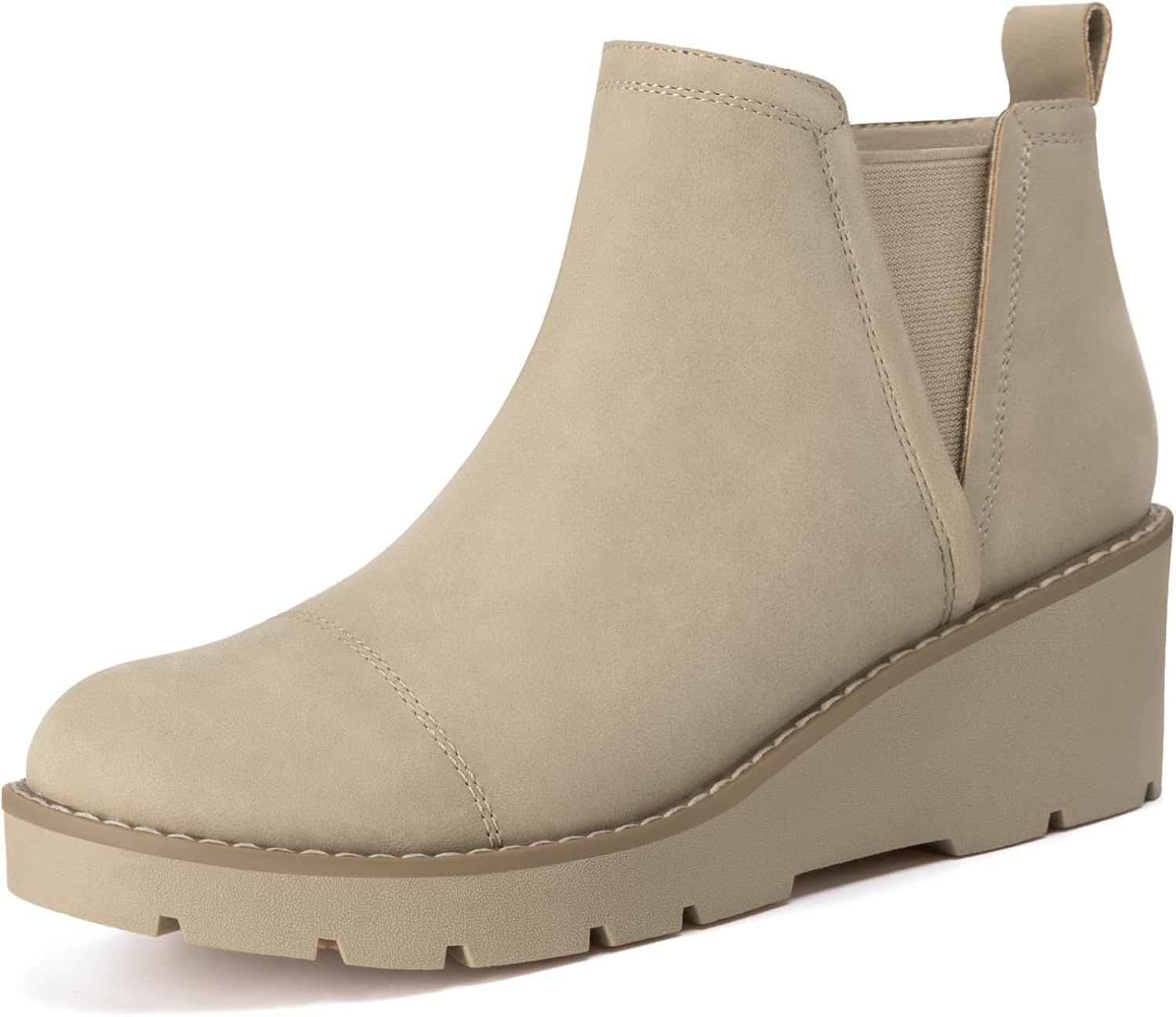 Athlefit Women's Wedge Chelsea Boots for Stylish Comfort