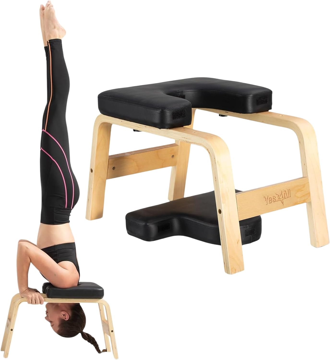 Yes4All Yoga Headstand Bench for Balance Training and Core Strength