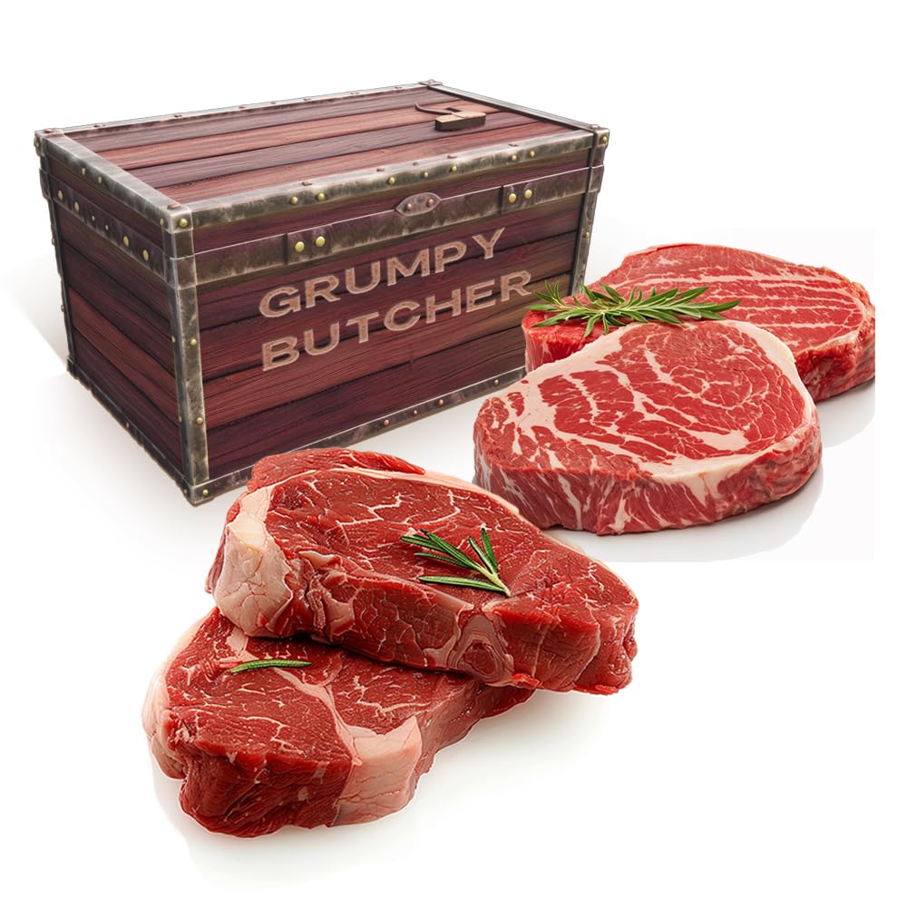 Grumpy Butcher 4-Steak Gift Box with Ribeye and Sirloin Cuts