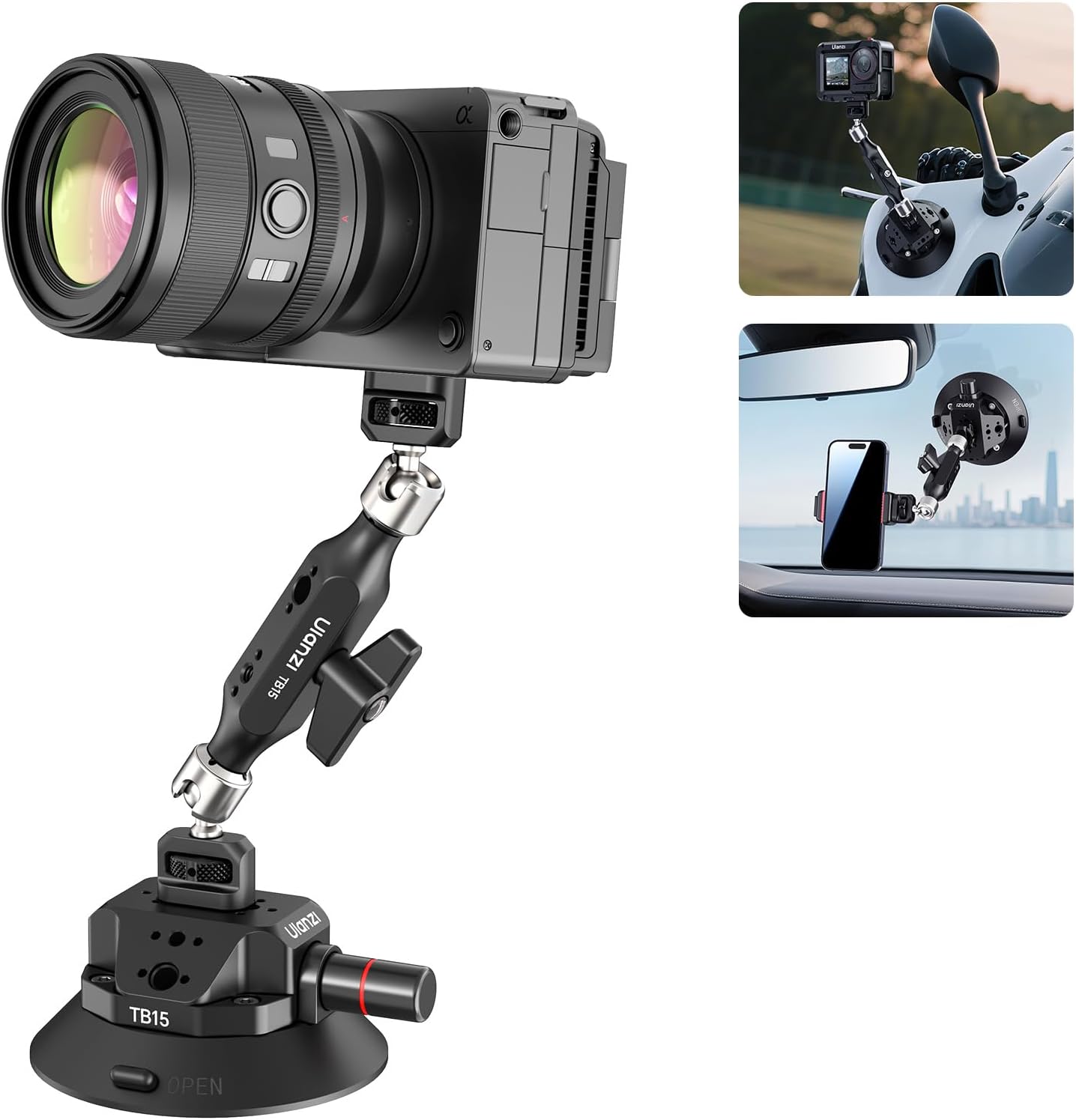 ULANZI TB15 Suction Cup Camera Mount for Car and Boat Use