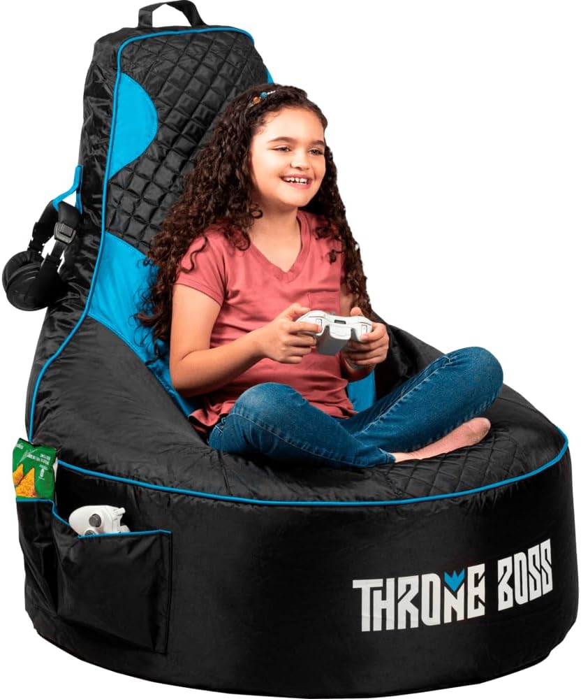 Throne Boss Cover - High Back Gaming Chair | Cup Holder | Black/Blue