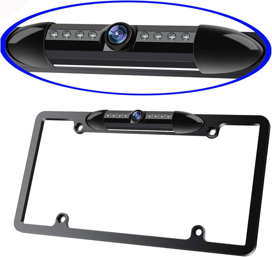 License Plate Frame Backup Camera with Night Vision and LEDs