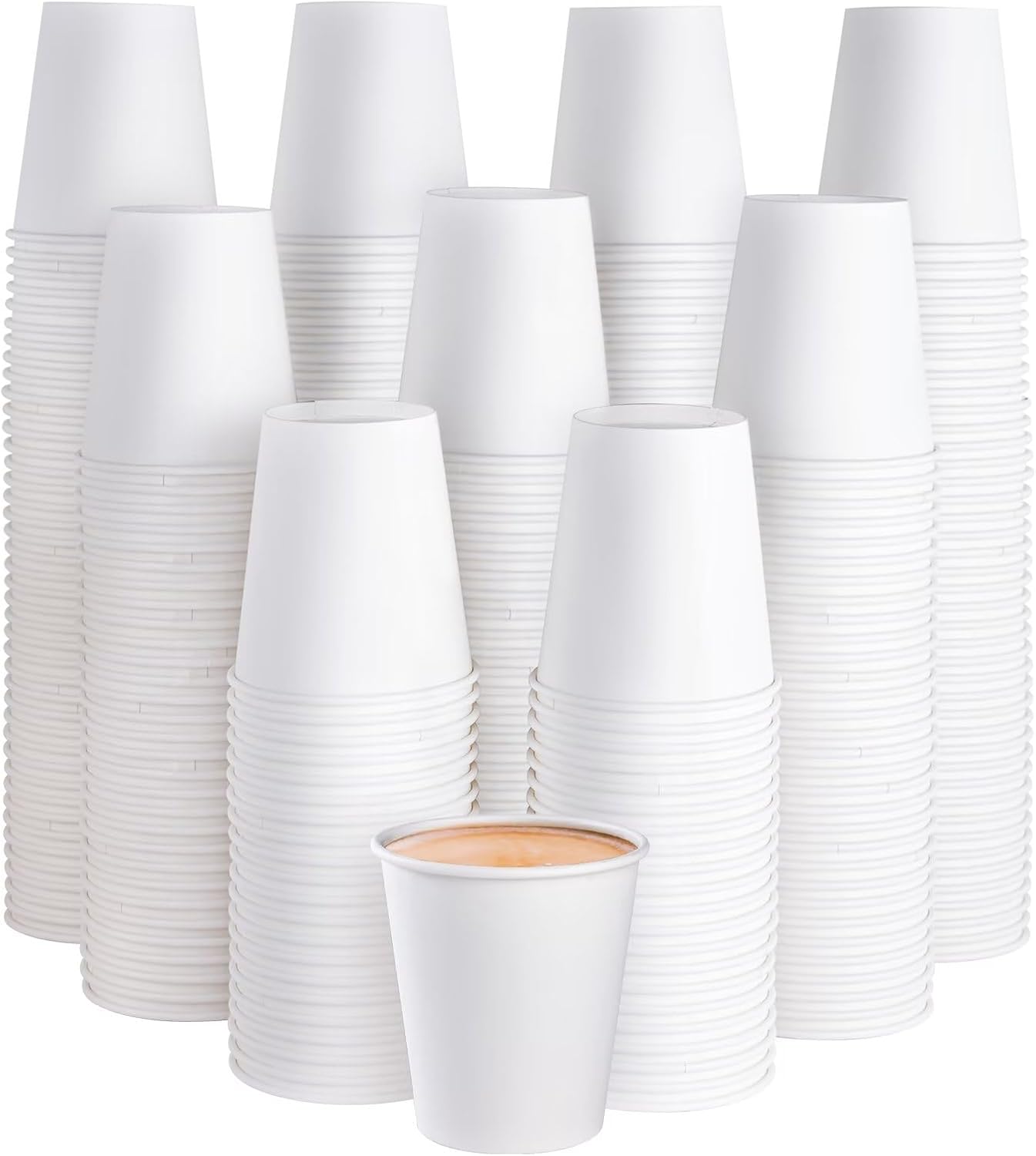 JOLLY PARTY 300 Pack 10 oz Disposable Paper Coffee Cups for Events