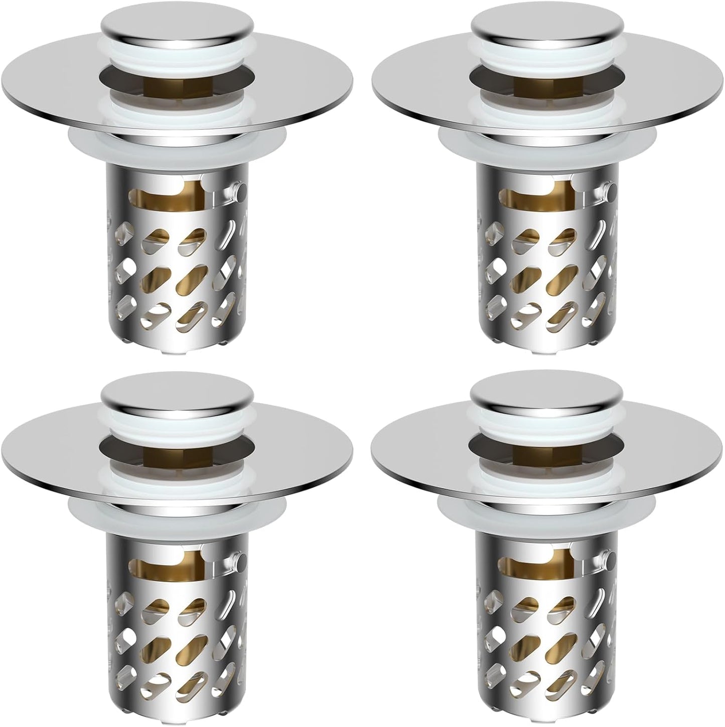 iFealClear 4 Pack All Metal Bathroom Sink Stopper for Drains