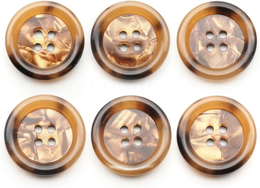 CRAFTMEMORE Tortoiseshell Resin Buttons for Garment Sewing