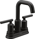 Moen Gibson Matte Black Two-Handle Bathroom Faucet for Modern Style
