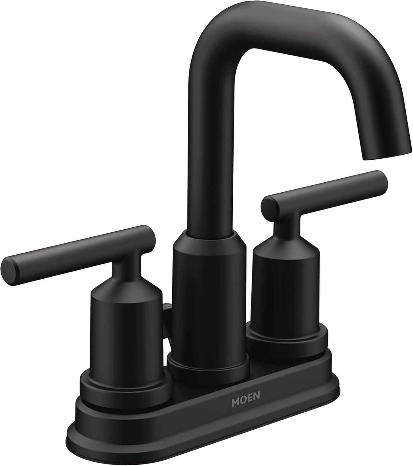 Moen Gibson Matte Black Two-Handle Bathroom Faucet for Modern Style