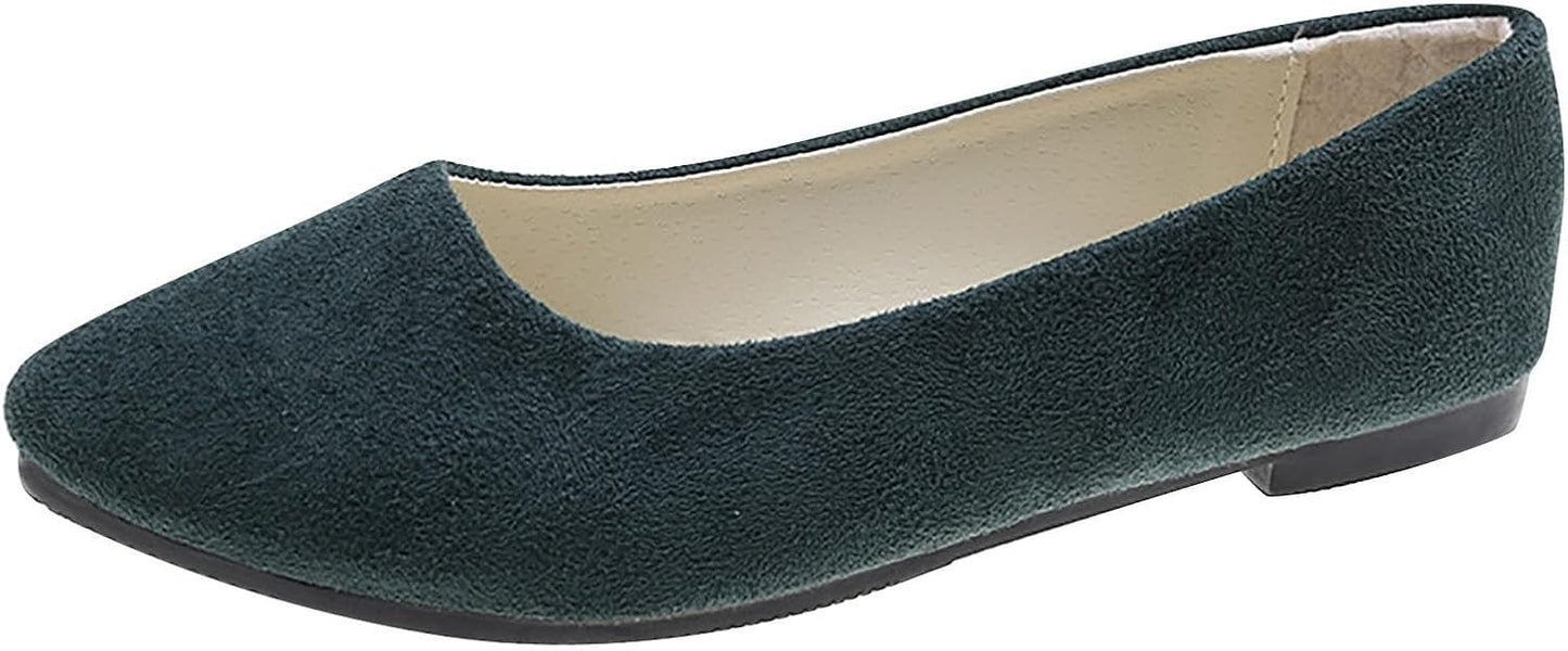Suede Pointed Flat Sole Shoes - Stylish Comfort