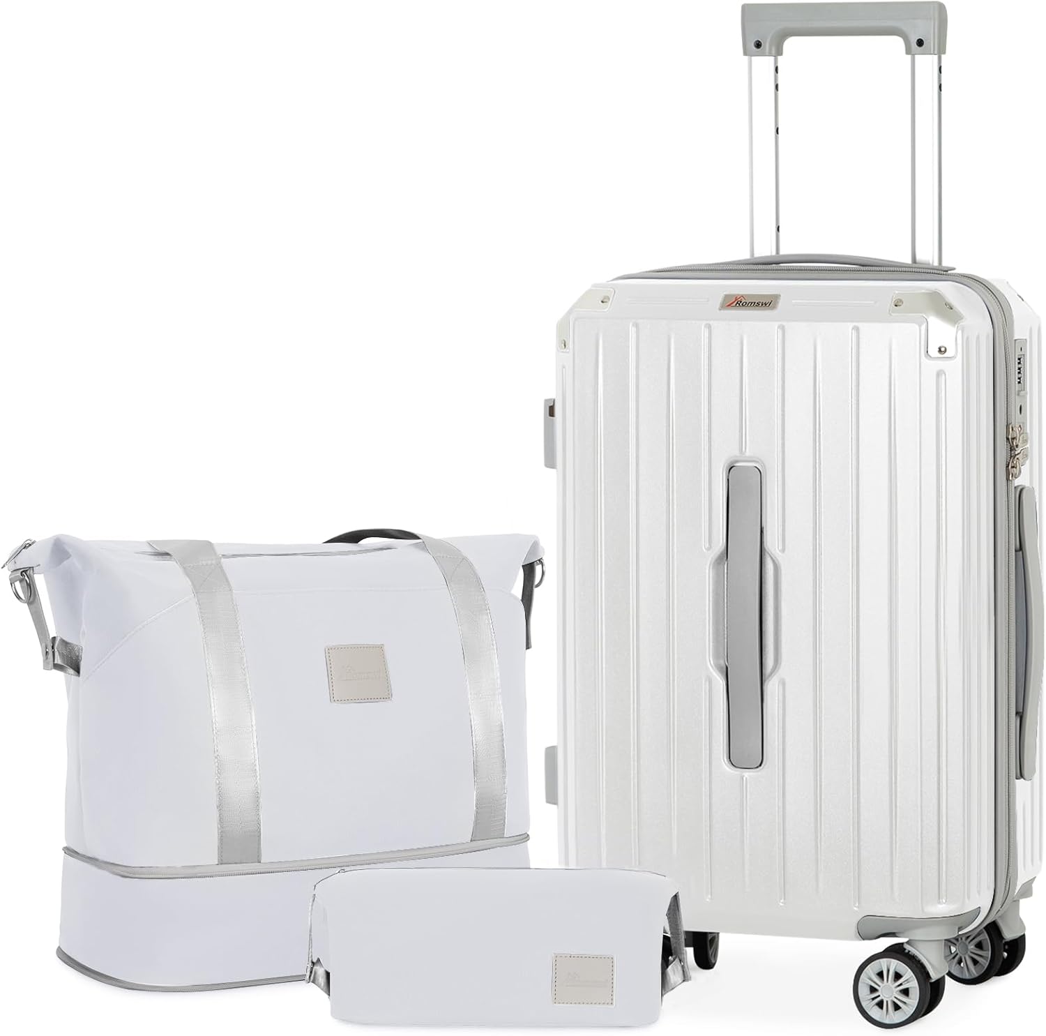 Romswi 3-Piece Carry-On Luggage Set with Cup Holder and TSA Lock