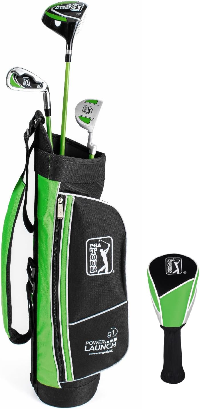 PGA Tour Youth Golf Club Set for Ages 3-8 with Lightweight Bag