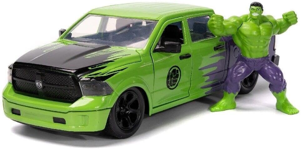 Marvel Dodge Ram 1500 Die-Cast Car & Hulk Figure: Epic Duo by Jada Toys