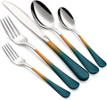 Green & Orange 20-Piece Stainless Steel Flatware Set - Service for 4
