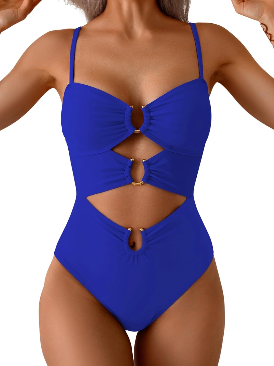 Eomenie One Piece Swimsuit for Women with Sexy Cutout Design