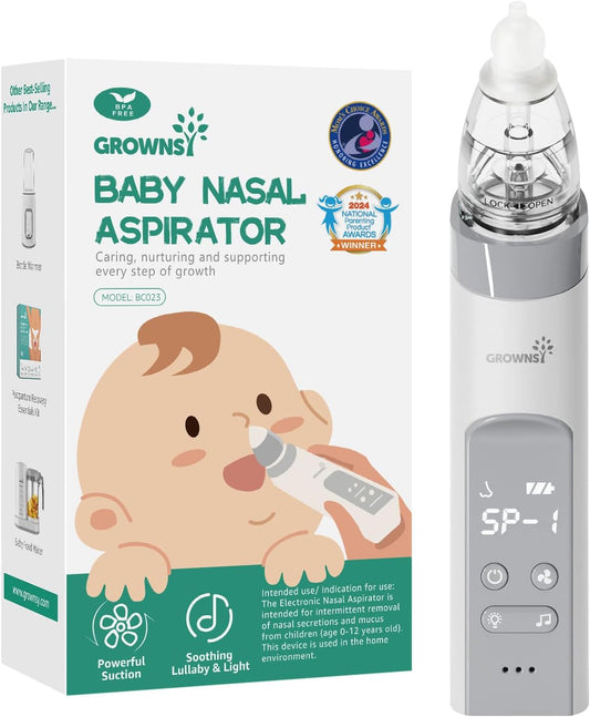 GROWNSY Baby Nasal Aspirator: Gentle Suction & Soothing Features