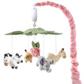 Crib Mobile for Girls Soft Pink Musical Safari Mobile - 12 Lullabies