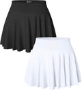 OQQ Women 2 Piece Skirts - Flowy Versatile Stretchy Mini Skirts