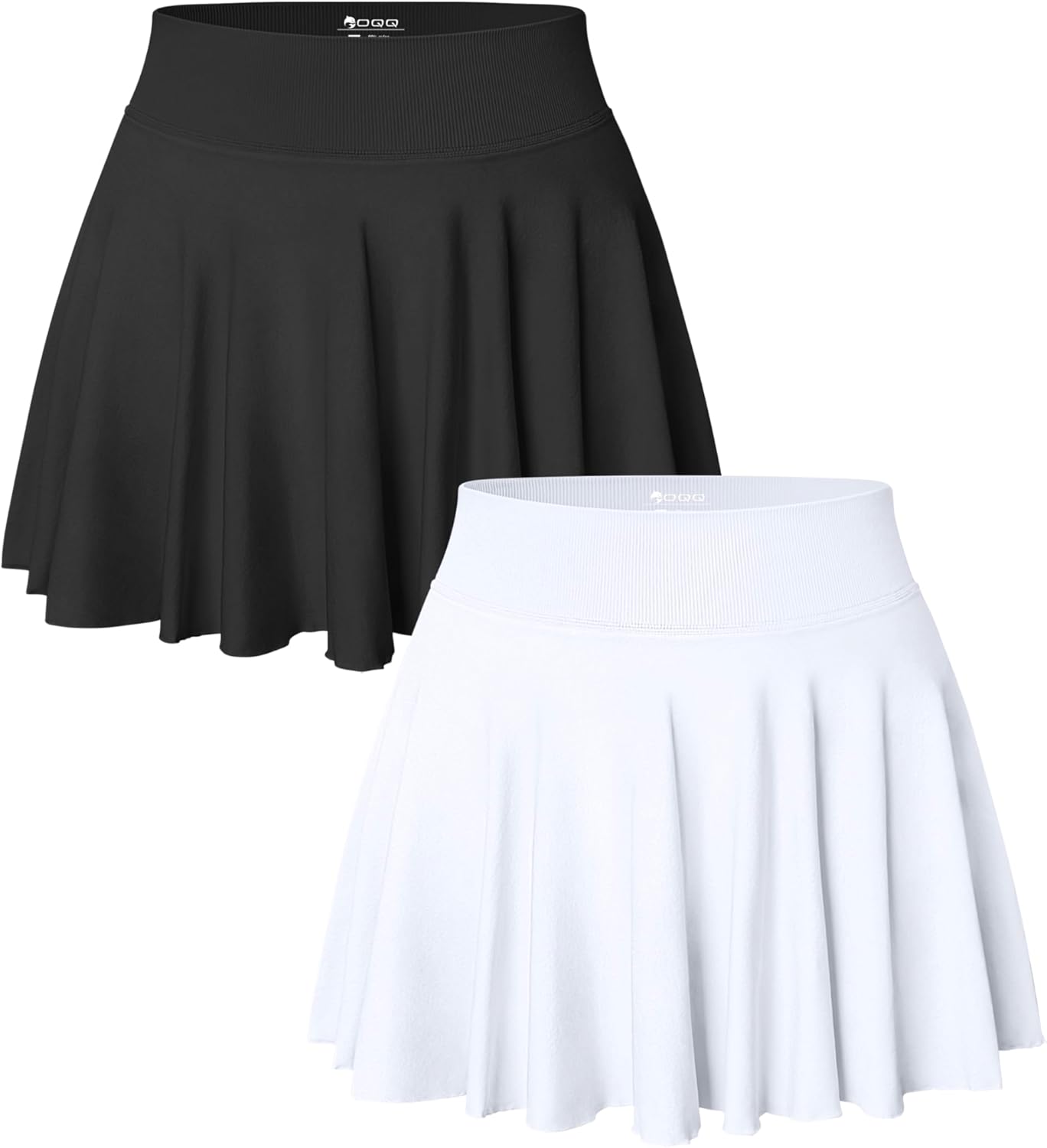 OQQ Women 2 Piece Skirts - Flowy Versatile Stretchy Mini Skirts