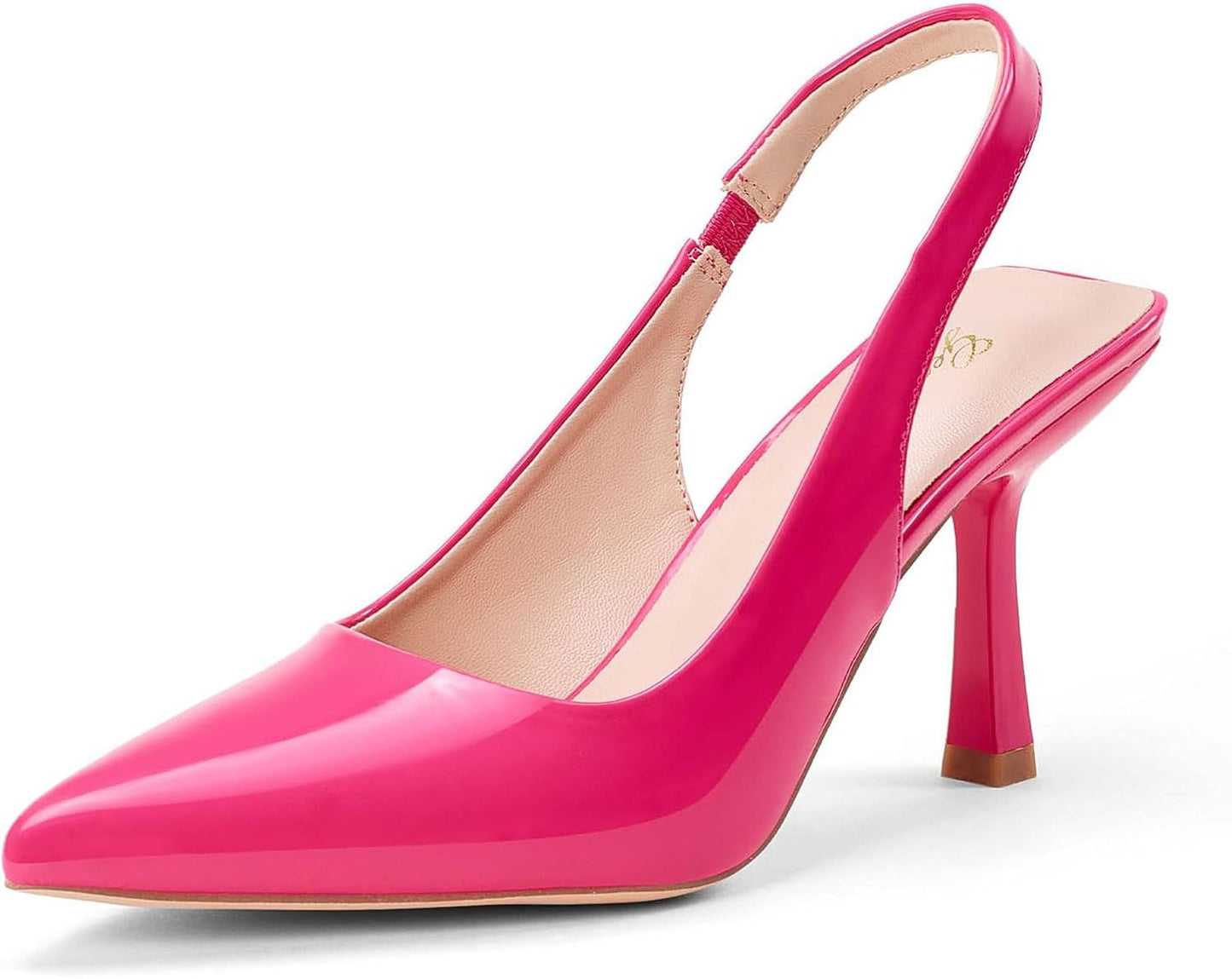 GENSHUO Women's Slingback Kitten Heel Stiletto Pumps for Elegance