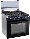 RecPro RV Stove Black Finish 21in Gas Range - Compact RV Cooker