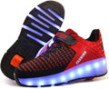 Nsasy Kids Roller Shoes Boy Girl Sneakers with Wheels - Led Light Warm