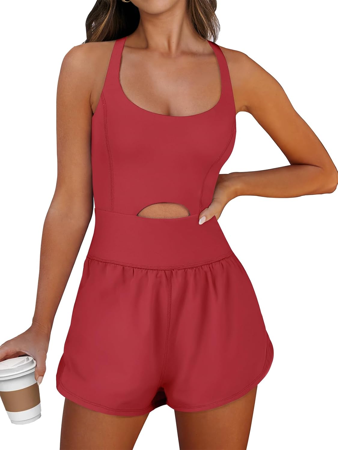 Caracilia Women's Workout Athletic Romper for Summer Activities