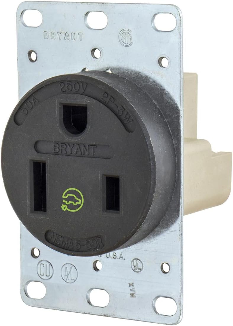 Bryant Electric 9650FR 50 Amp Receptacle for EV Charging Needs