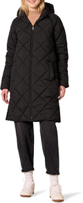 Women's Puffer Jacket Knee Length Heavyweight Quilted Coat - Warm