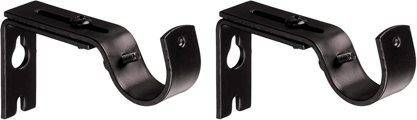 Set of 2 Dark Bronze Curtain Rod Hooks