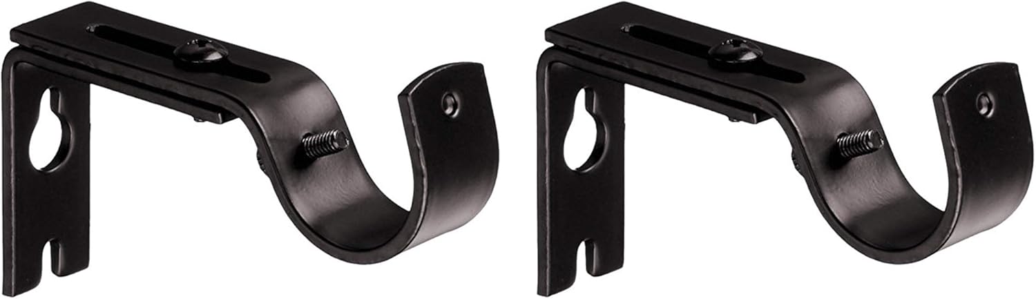 Set of 2 Dark Bronze Curtain Rod Hooks