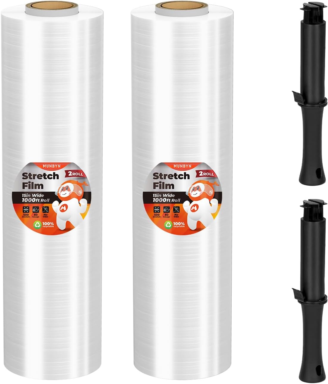 MUNBYN Heavy Duty Stretch Wrap with Handles for Shipping Needs