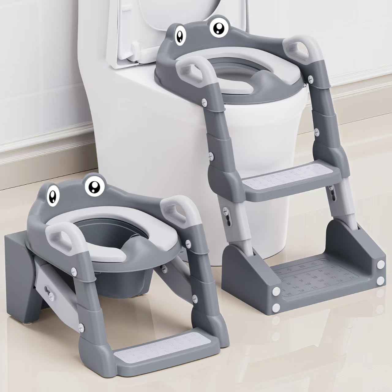 Potty Training Seat for Toddlers with Steps and Splash Guard