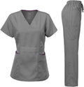 Women's Stretch Ultra Soft Scrub Set with Contrast Pocket
