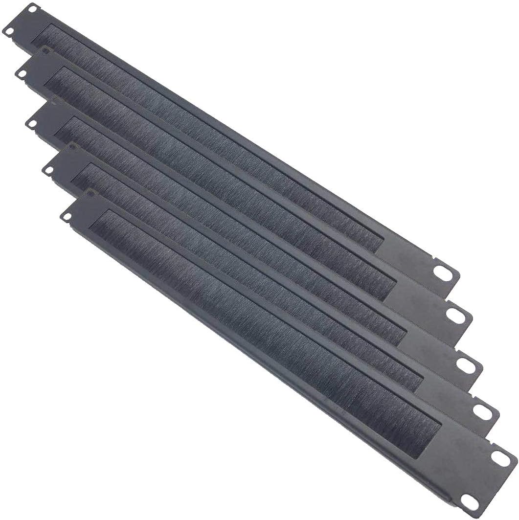 Effortless Cable Organization: 5 Pack 1U Brush Cable Manager