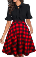 Women Summer Floral Ruffle Sleeve Dress - Flattering A-Line Fit