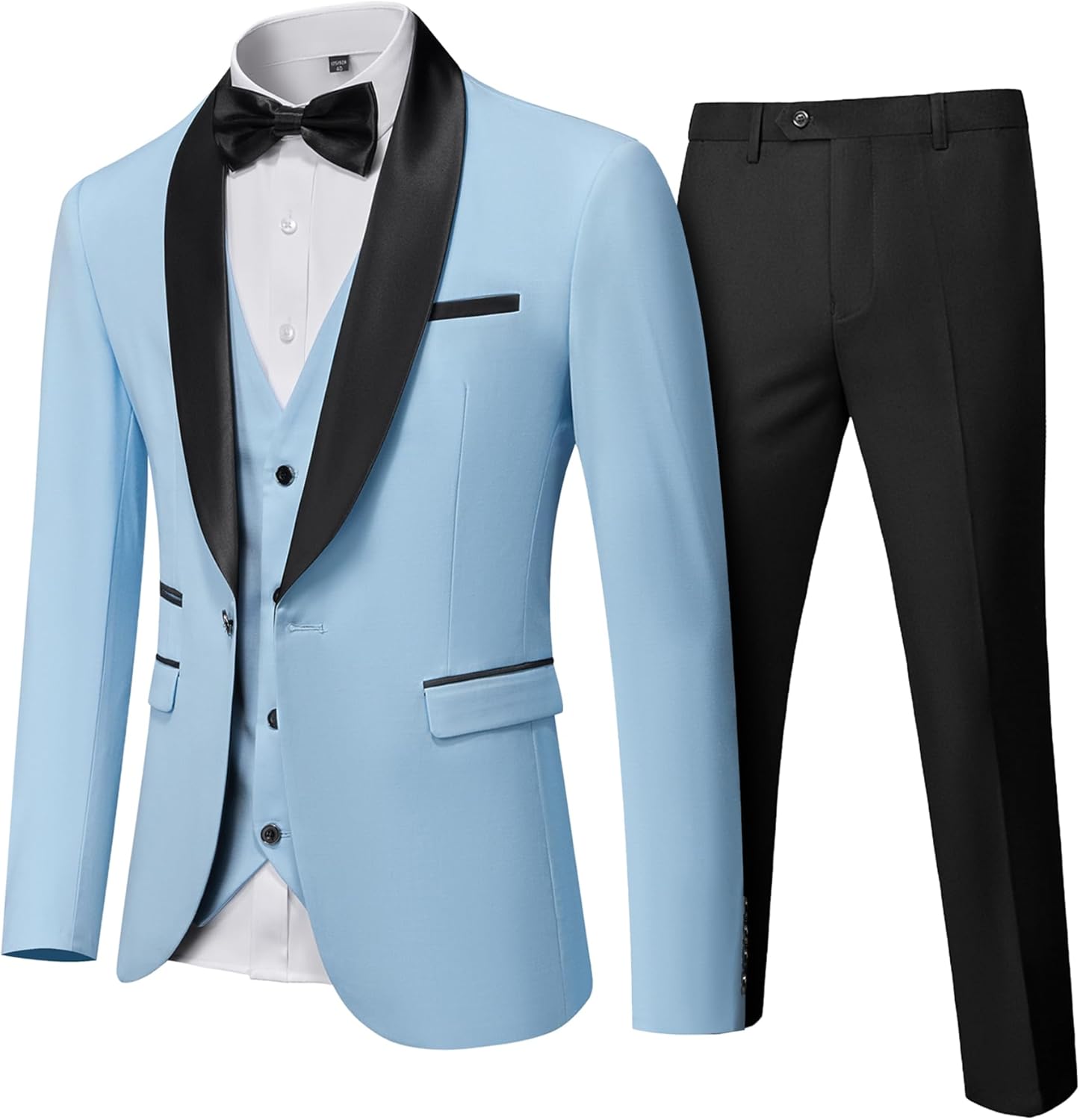 YND Men's 3 Piece Tuxedo Set for Weddings and Formal Events