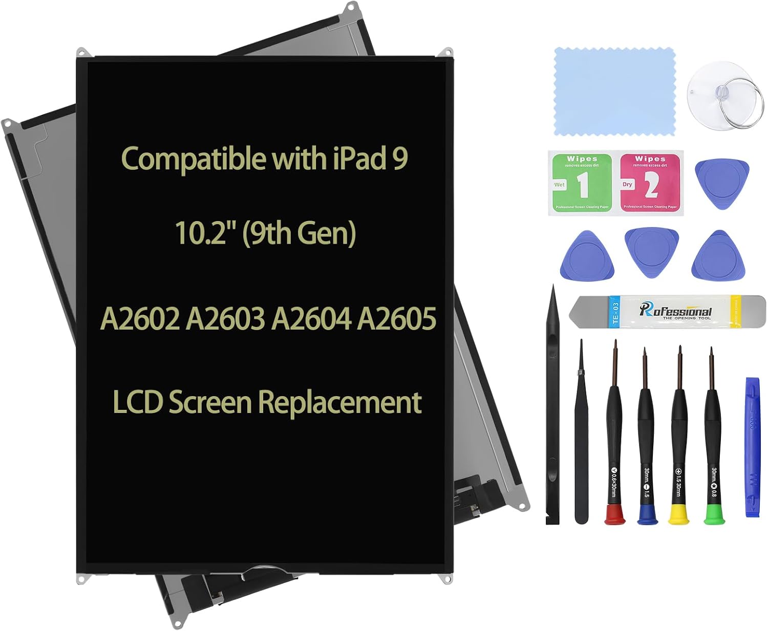 LCD Screen Replacement for iPad 9 10.2in Premium Repair Kit