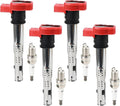 4PCS UF529 Ignition Coils + 4 Iridium Spark Plugs Coil Pack Set