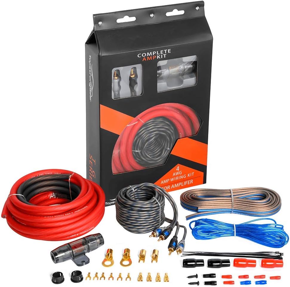 4 Gauge Amplifier Wiring Kit for Car Subwoofers and Speakers