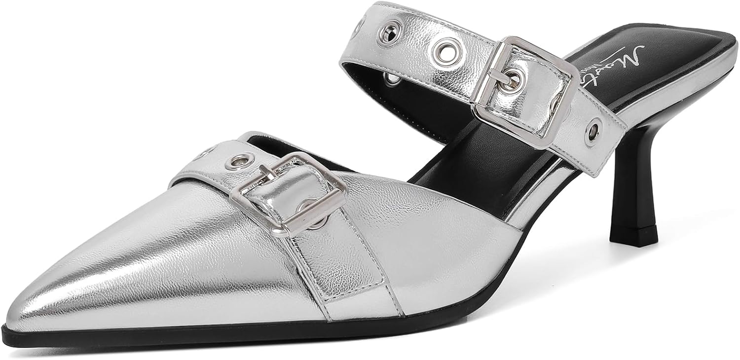 Mostrin Kitten Mules Heels for Women: Vintage Slip-On Style