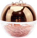 Rose Gold Paper Clip Holder Magnetic Dispenser - Stylish Desk
