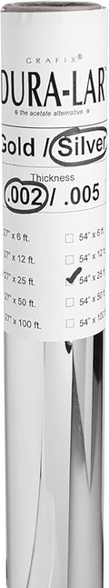 Grafix Dura-Lar 0.002 in Silver Film 54 in x 25 ft - Mirror Finish