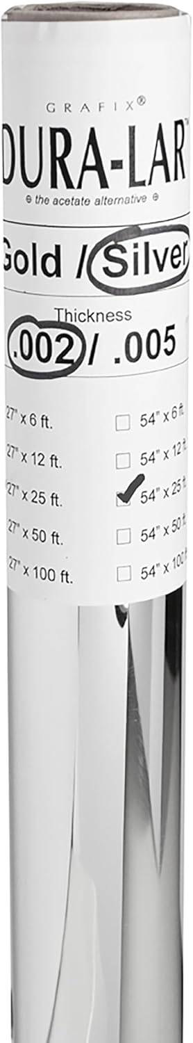 Grafix Dura-Lar 0.002 Silver Film for Art and Craft Projects
