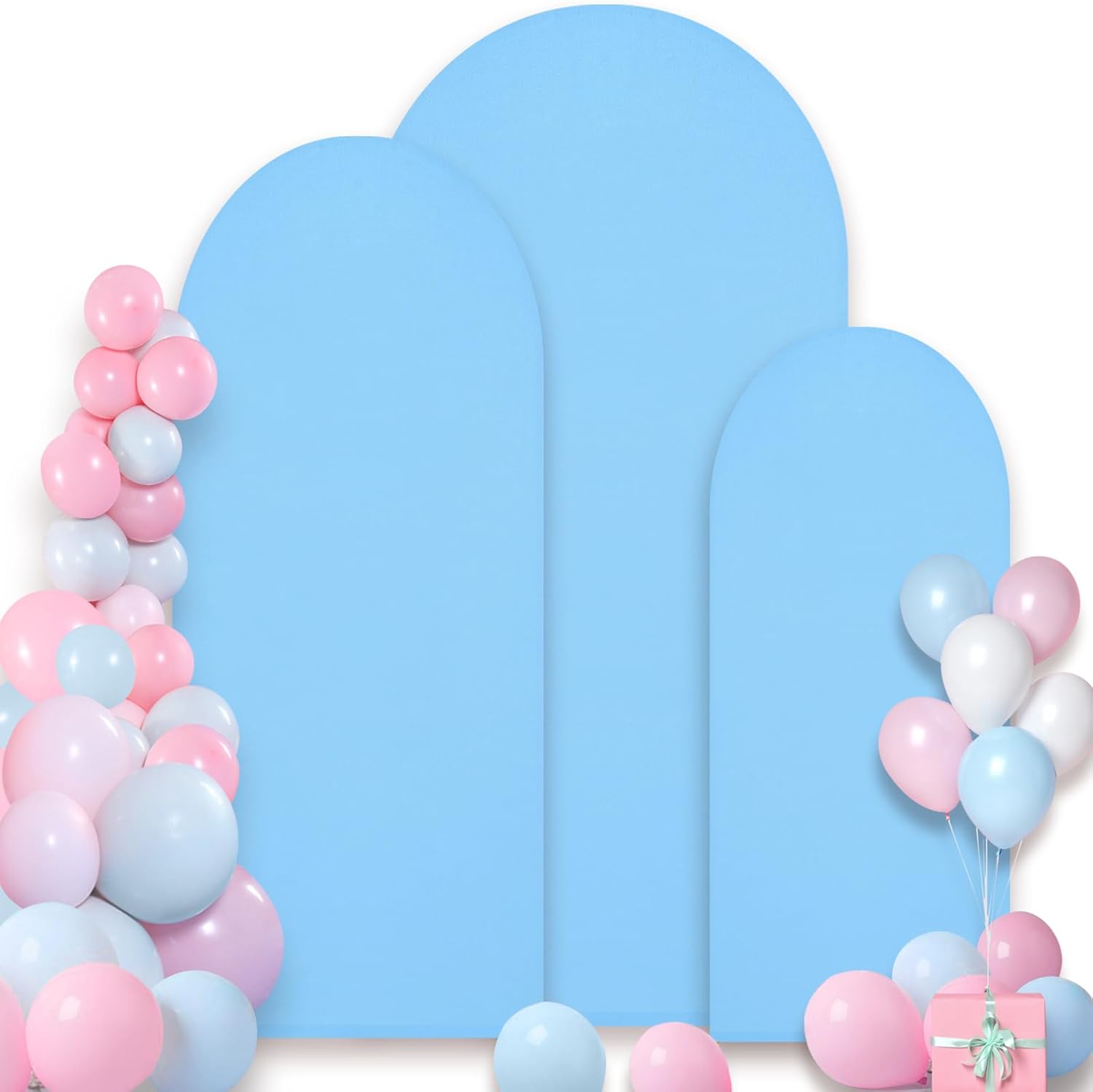 Blue Spandex Wedding Arch Backdrop Cover Set for Events