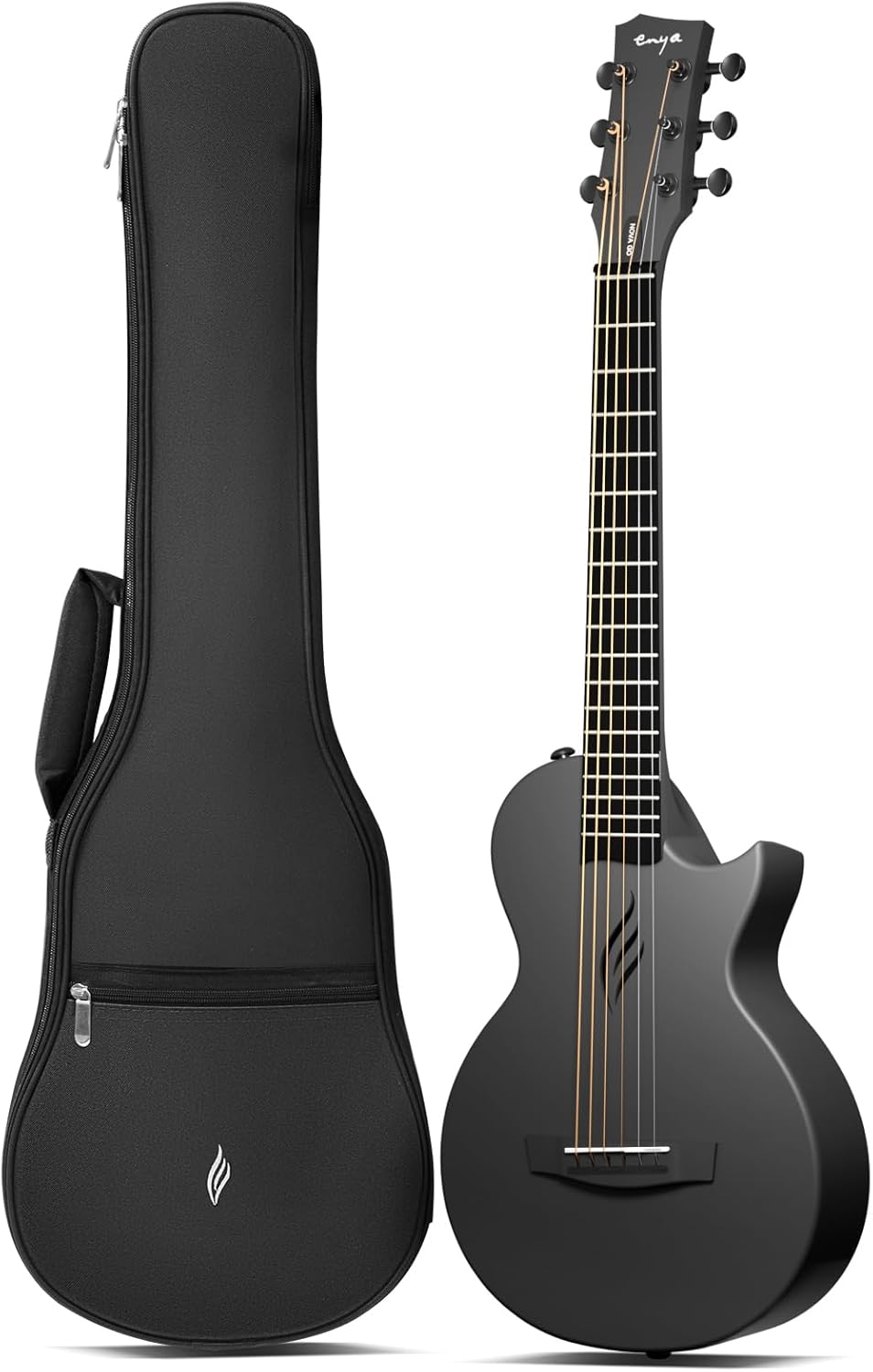 Enya Carbon Fiber Mini Guitar Starter Kit (Black)