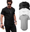 Trendy Men's Longline Crewneck T-Shirts for Everyday Wear